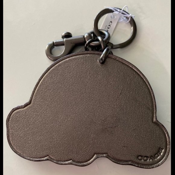 Coach Rainbow Studded Cloud Leather Bag Charm Keychain F30980 Metalic GlitterNWT - Picture 5 of 5